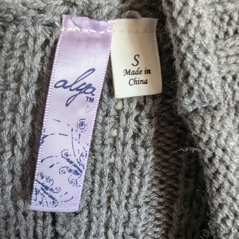 Alya Gray Open Cardigan Size S - Picture 4 of 4